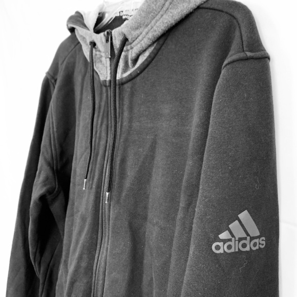 ADIDAS Full Zip Hoodie Sweatshirt Black Jacket S - Picture 10 of 16